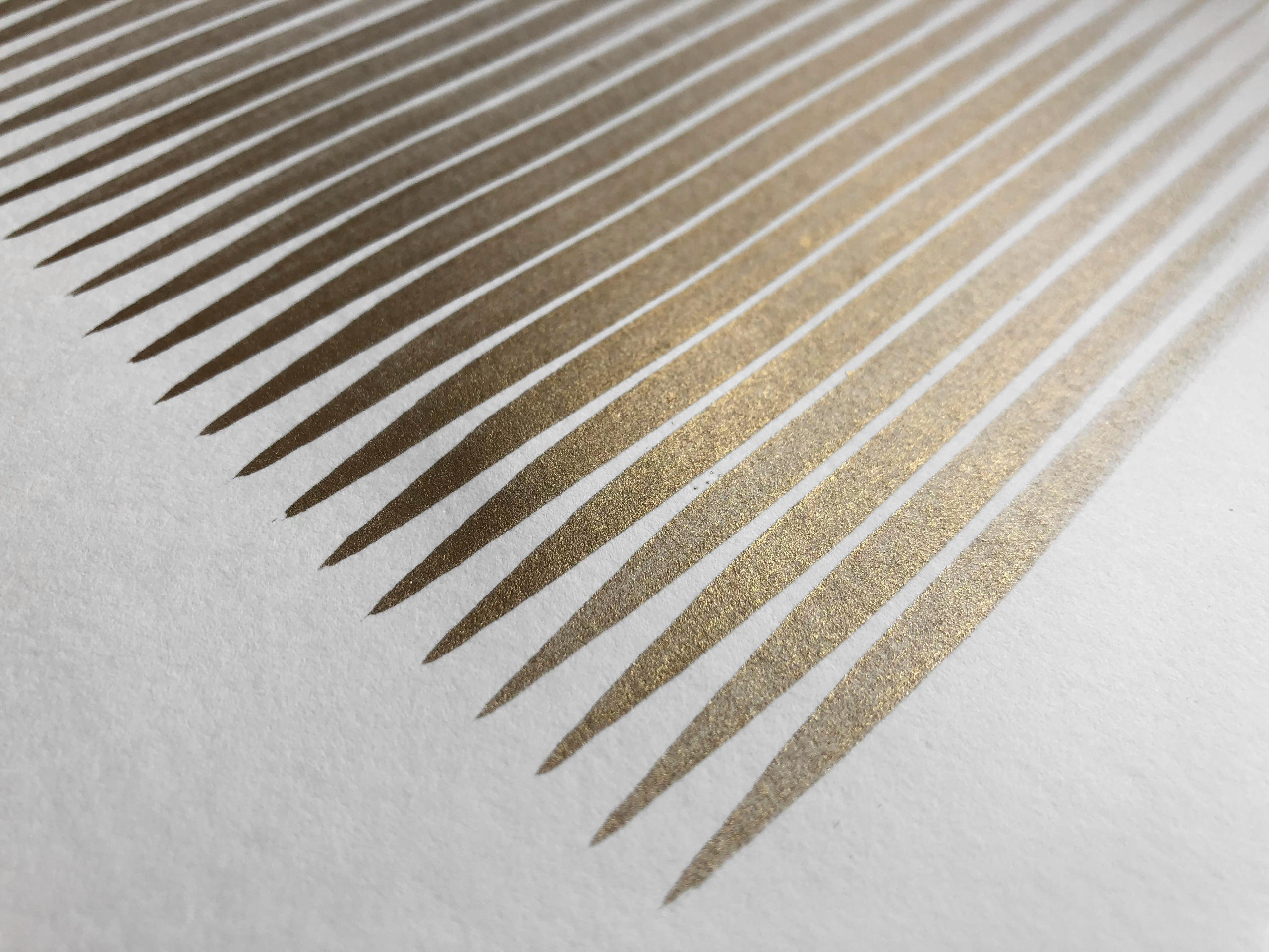 A generative plotter painting using pearlescent gold