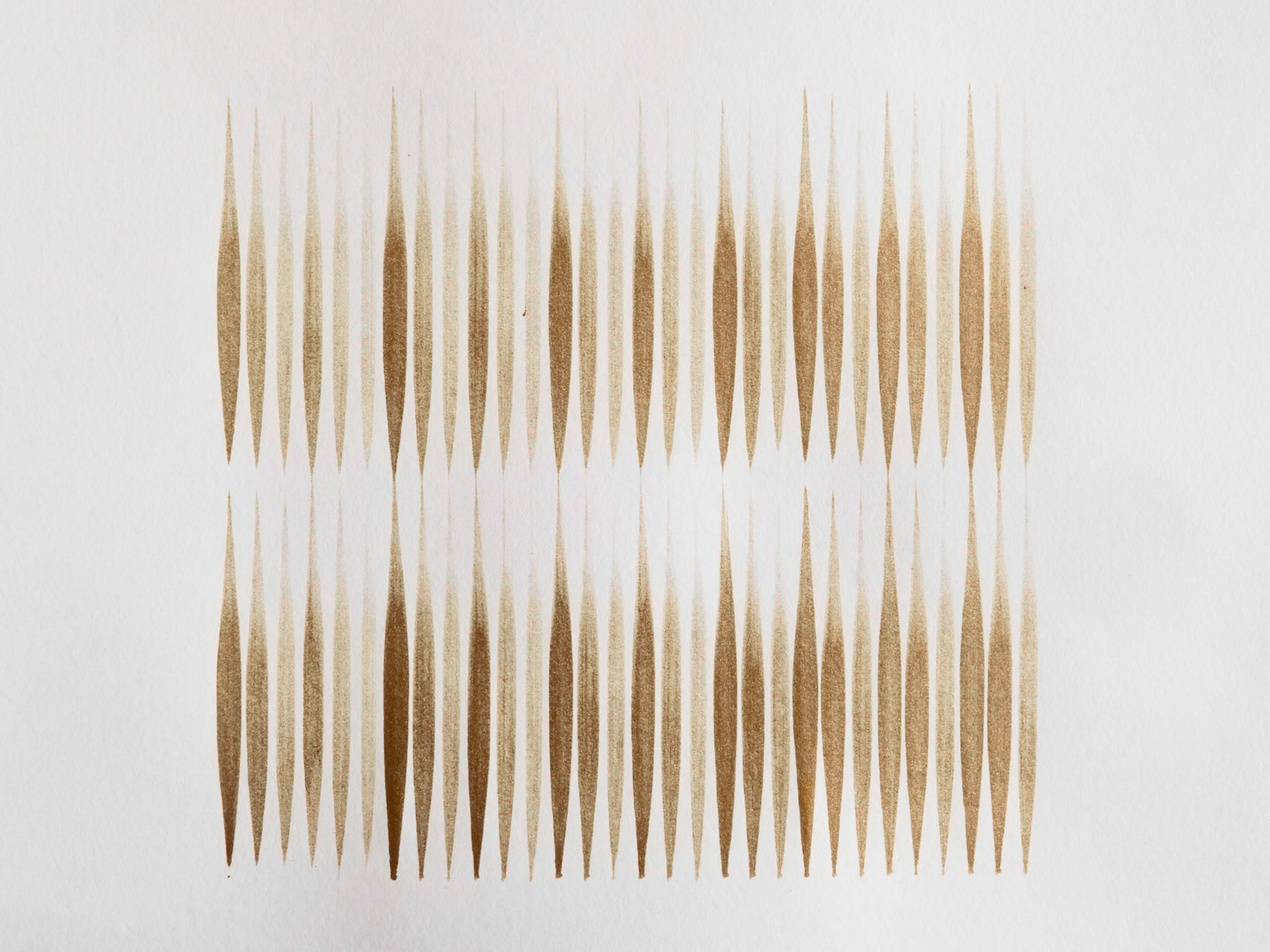 A generative plotter painting using pearlescent gold